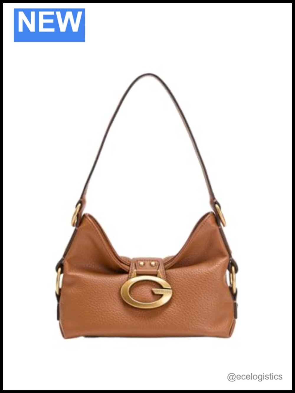 GUESS Camden Mini Shoulder Bag Pebble PVC Antique Bronze Hardware